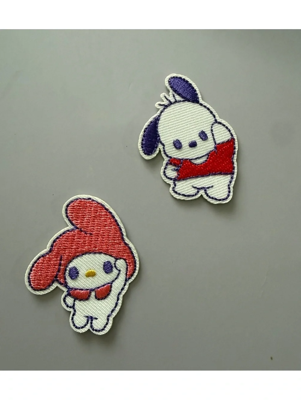 Sanrio Embroidered Iron-On Patches - 2 Pack: 1 My Melody and 1 Pochacco